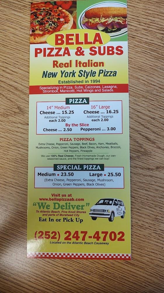 Bella Pizza & Subs Menu image 4